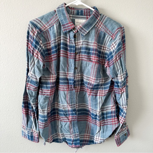 American Eagle Outfitters Tops - American Eagle Blue Button Down Flannel Size XS